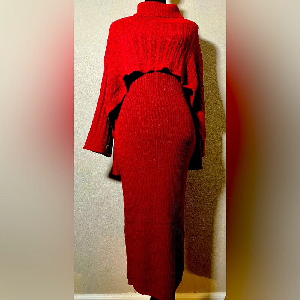 NET 153 Shawl & Sweater Dress Set